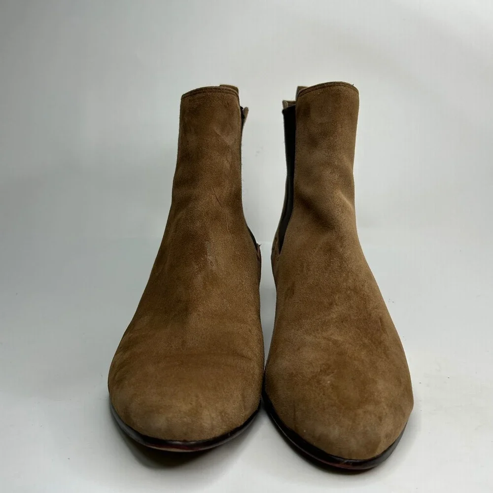 Sam‎ Edelman Reesa Pull On Suede Chelsea Ankle Boots Womens 10 Tan Pointed Toe
